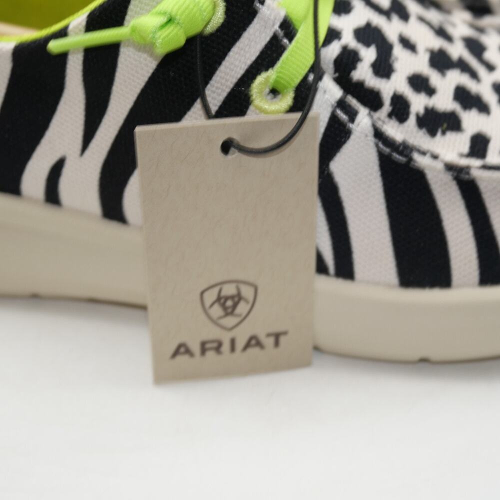 NEW Ariat Women's 6.5 Hilo Mocs Black White Animal Slip On Shoes - Picture 6 of 12